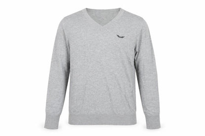 Armani Exchange Men's Grey V-Neck Pullover Jumper S