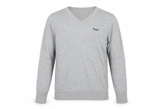 Armani Exchange Men's Grey V-Neck Pullover Jumper S