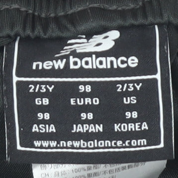New Balance Boys Black Athletic Shorts, 2-3 Years, Football Style