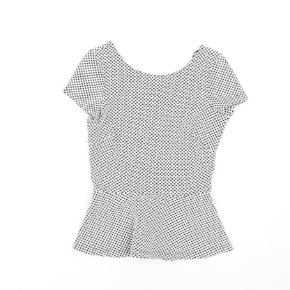 Banana Republic Women's XS Black White Geometric Blouse