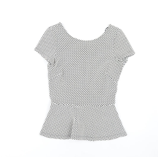 Banana Republic Women's XS Black White Geometric Blouse