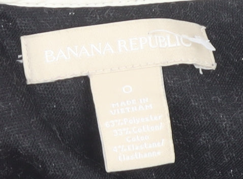 Banana Republic Women's XS Black White Geometric Blouse