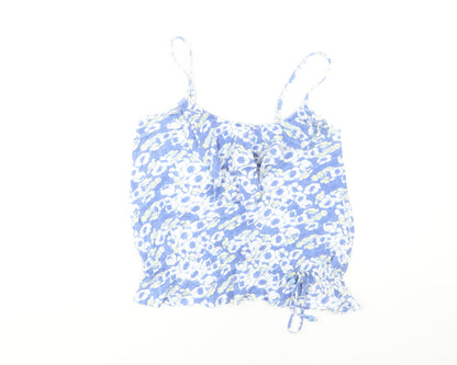 Mantaray Women's Blue Floral Camisole Tank Top, Size 8