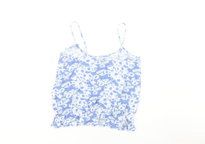 Mantaray Women's Blue Floral Camisole Tank Top, Size 8