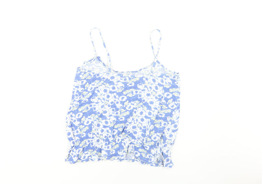 Mantaray Women's Blue Floral Camisole Tank Top, Size 8
