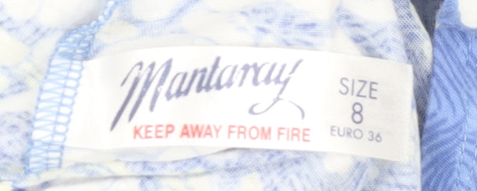 Mantaray Women's Blue Floral Camisole Tank Top, Size 8