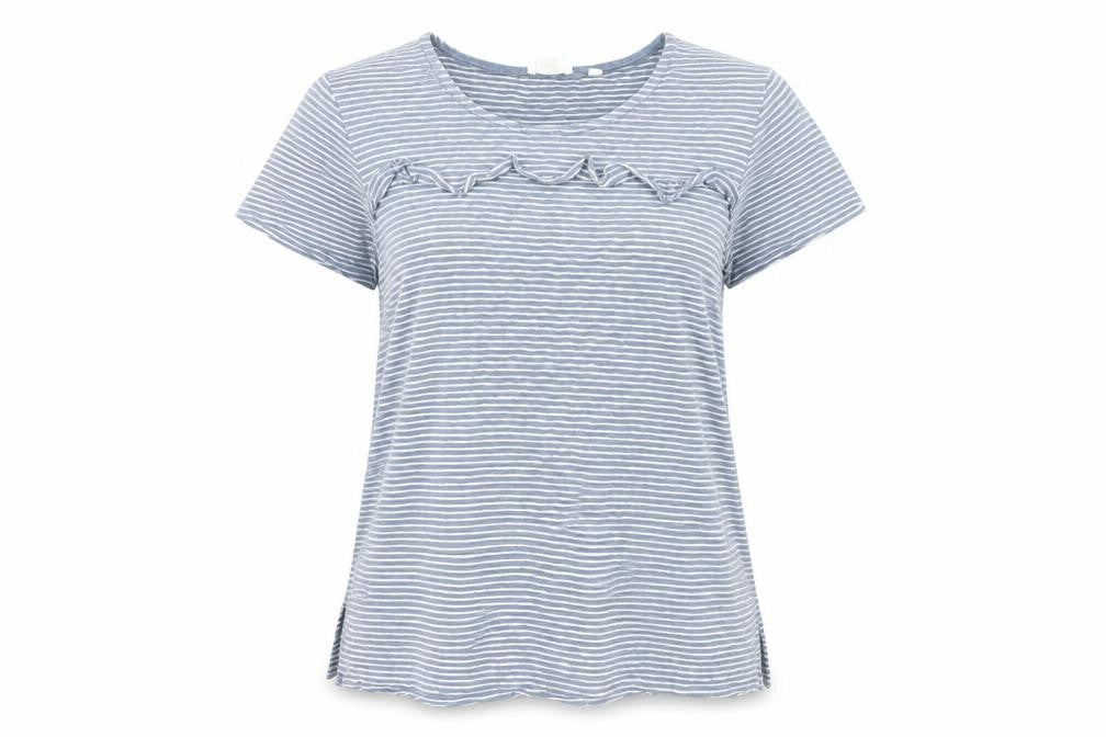 Womens UK Size S Fat Face Blue Basic T-Shirt