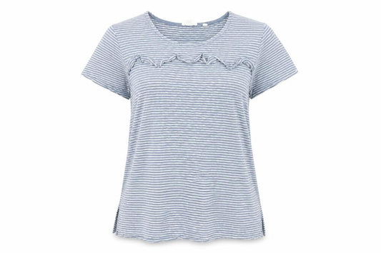 Womens UK Size S Fat Face Blue Basic T-Shirt