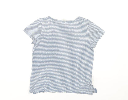 Womens UK Size S Fat Face Blue Basic T-Shirt