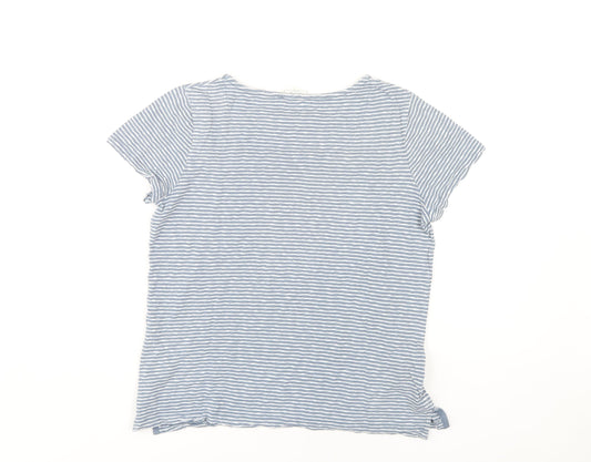 Womens UK Size S Fat Face Blue Basic T-Shirt