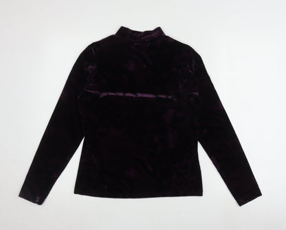 Mecca Women’s Purple Velvet Mock Neck Top S