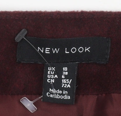 New Look Women's Red Pencil Skirt Size 10 - Stylish & Chic