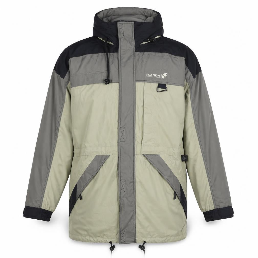 Scanda Womens Grey Hooded Windproof Jacket