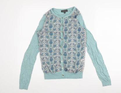 Womens UK Size 8 Warehouse Blue Cardigan Jumper