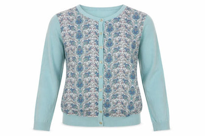 Womens UK Size 8 Warehouse Blue Cardigan Jumper