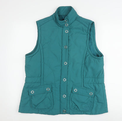 Dash Women's Green Polyester Waistcoat 18 Casual Snap
