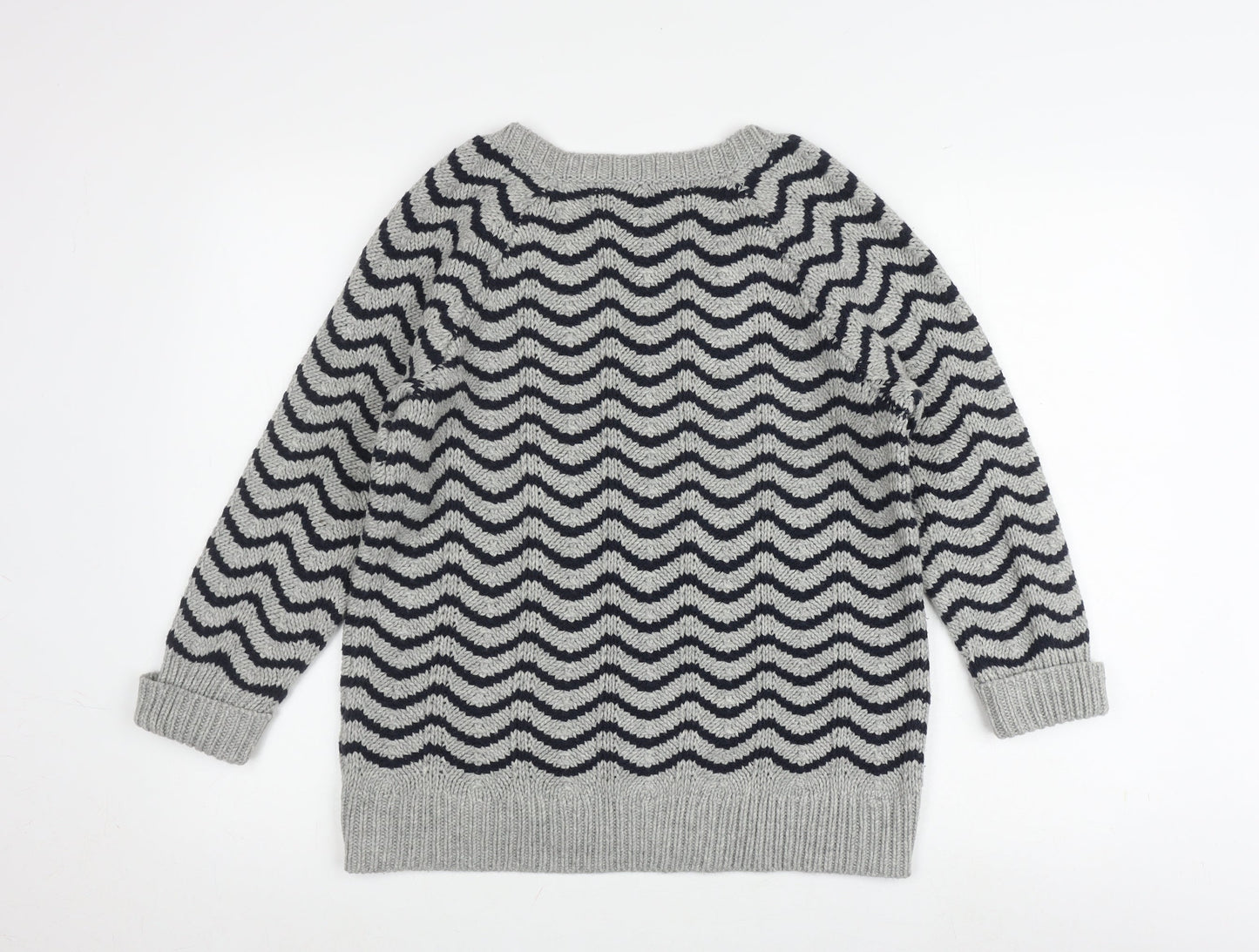 Gap Women's Grey V-Neck Pullover Jumper Size L