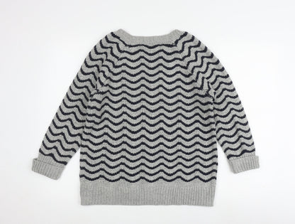 Gap Women's Grey V-Neck Pullover Jumper Size L