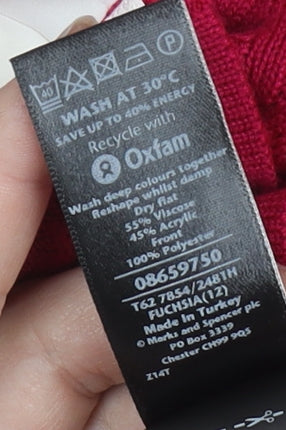 Womens UK Size 12 Marks and Spencer Pink Cardigan Jumper