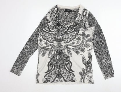 Next Women's Black White Paisley T-Shirt Size 12