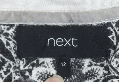 Next Women's Black White Paisley T-Shirt Size 12