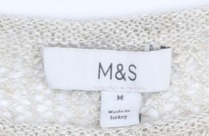 Womens UK Size M Marks and Spencer Ivory Pullover Jumper