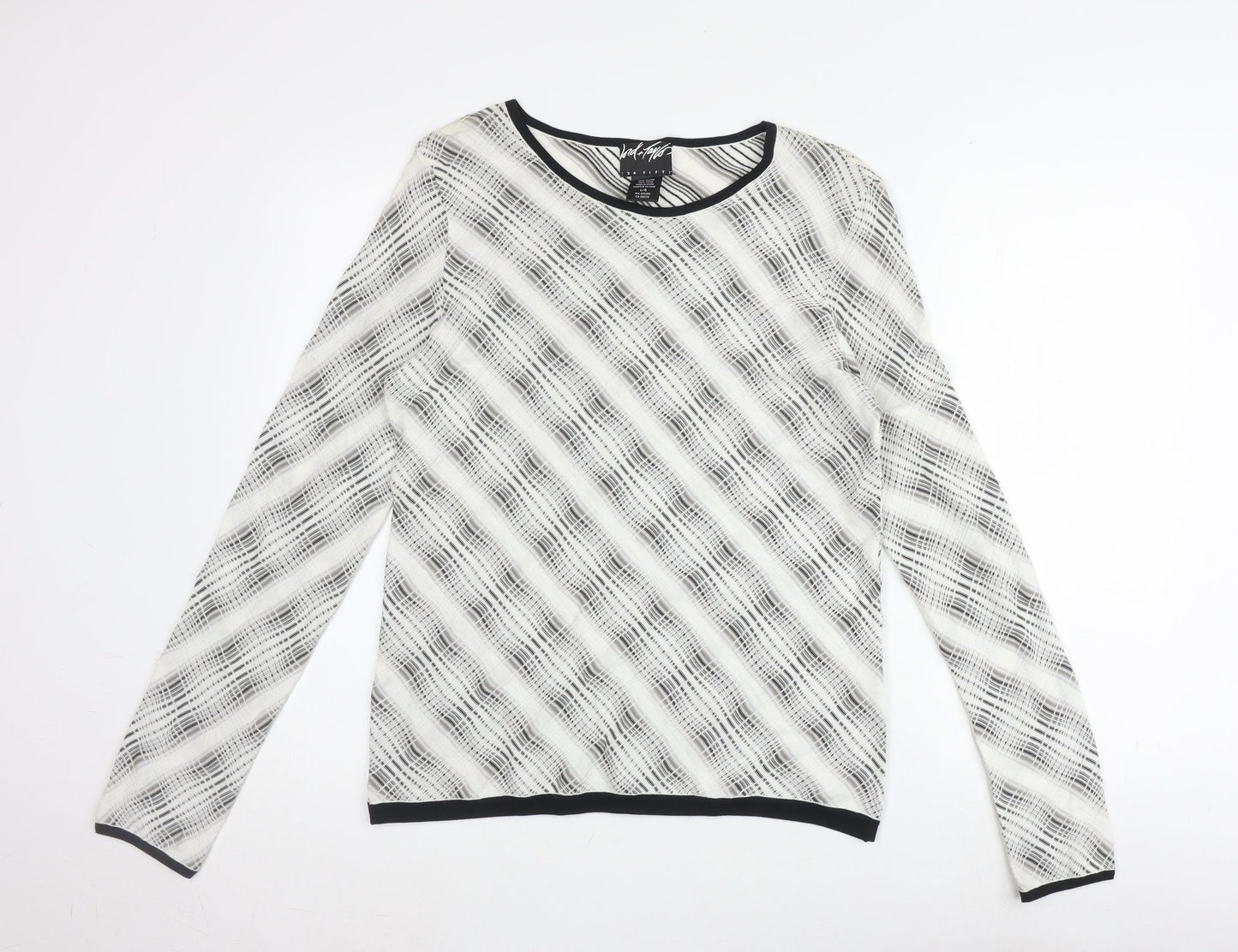 Lord & Taylor Women's L Cotton Jumper Black/White