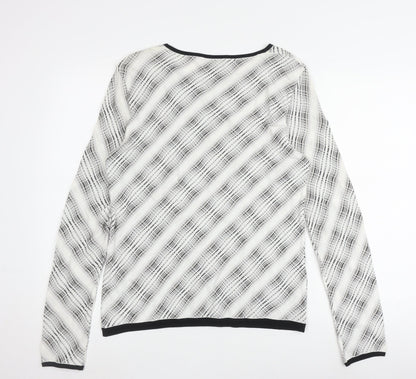 Lord & Taylor Women's L Cotton Jumper Black/White