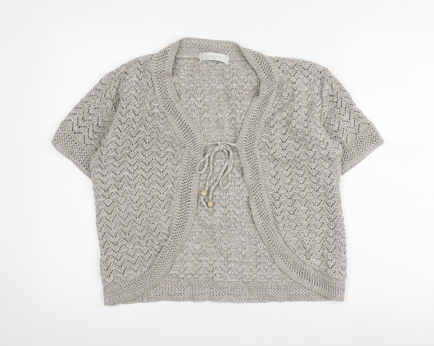 Classics Women's Beige Cotton Acrylic Shrug S/M