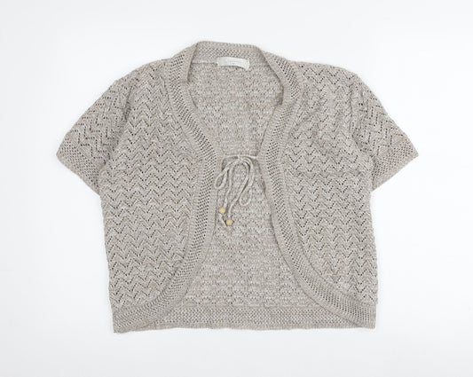 Classics Women's Beige Cotton Acrylic Shrug S/M