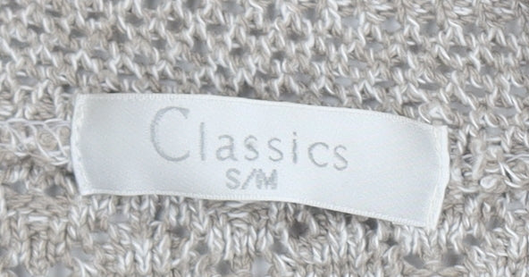 Classics Women's Beige Cotton Acrylic Shrug S/M