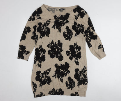 Womens UK Size 10 M&Co Beige Pullover Jumper
