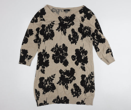 Womens UK Size 10 M&Co Beige Pullover Jumper