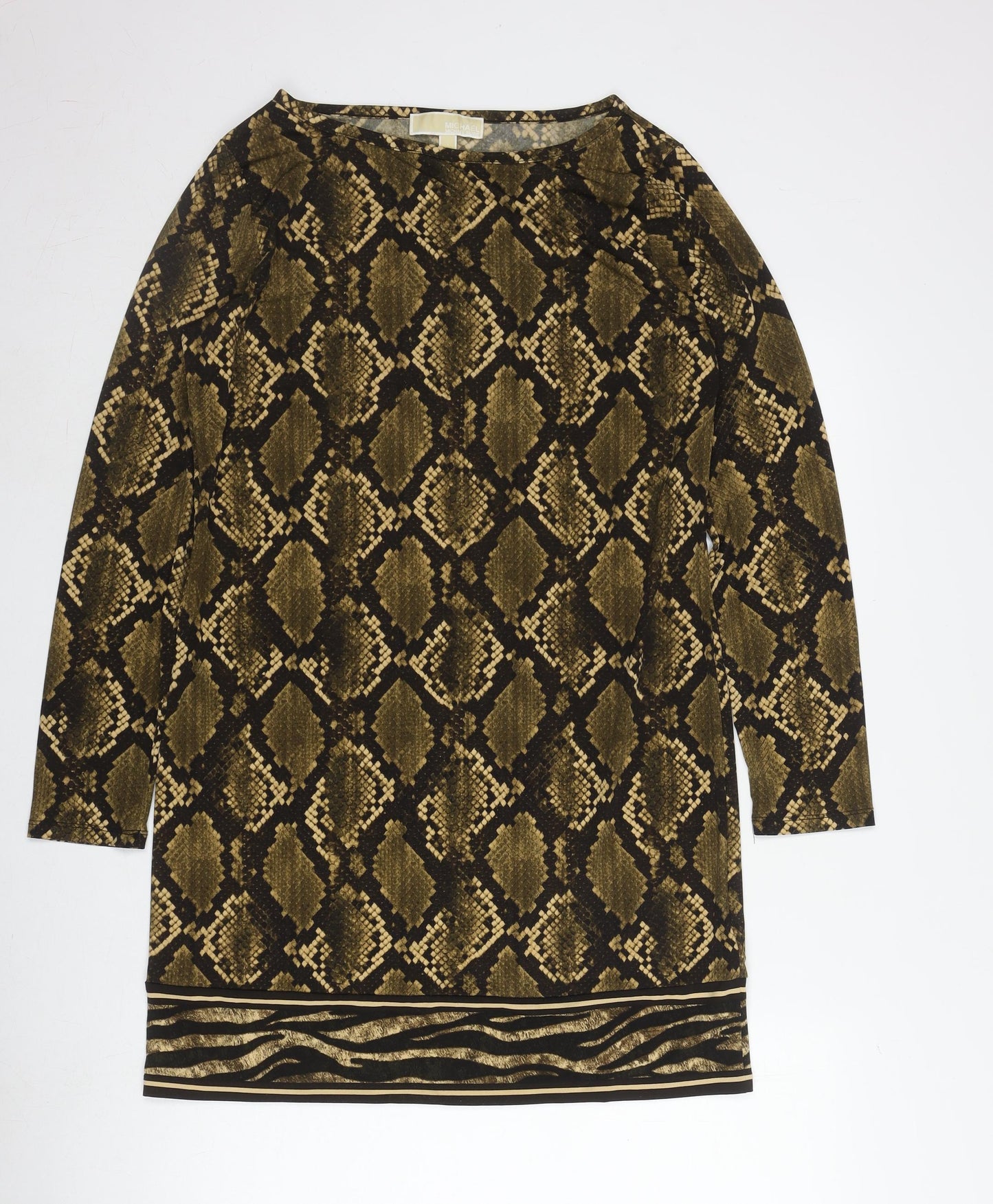 Michael Kors Women's L Brown Animal Print Dress