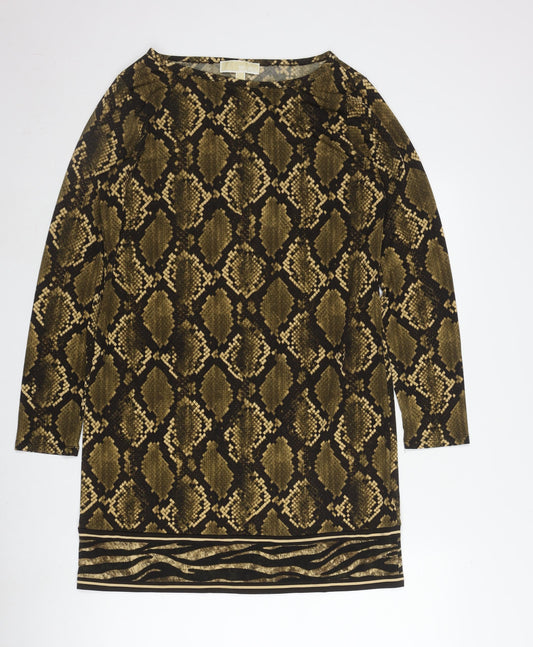 Michael Kors Women's L Brown Animal Print Dress