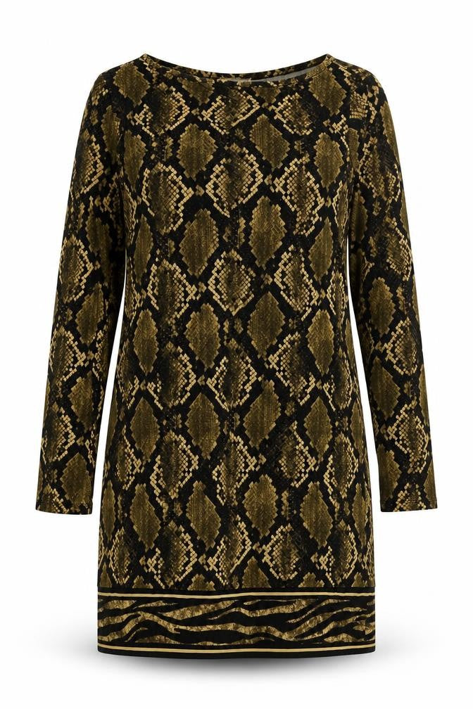 Michael Kors Women's L Brown Animal Print Dress