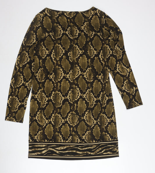 Michael Kors Women's L Brown Animal Print Dress