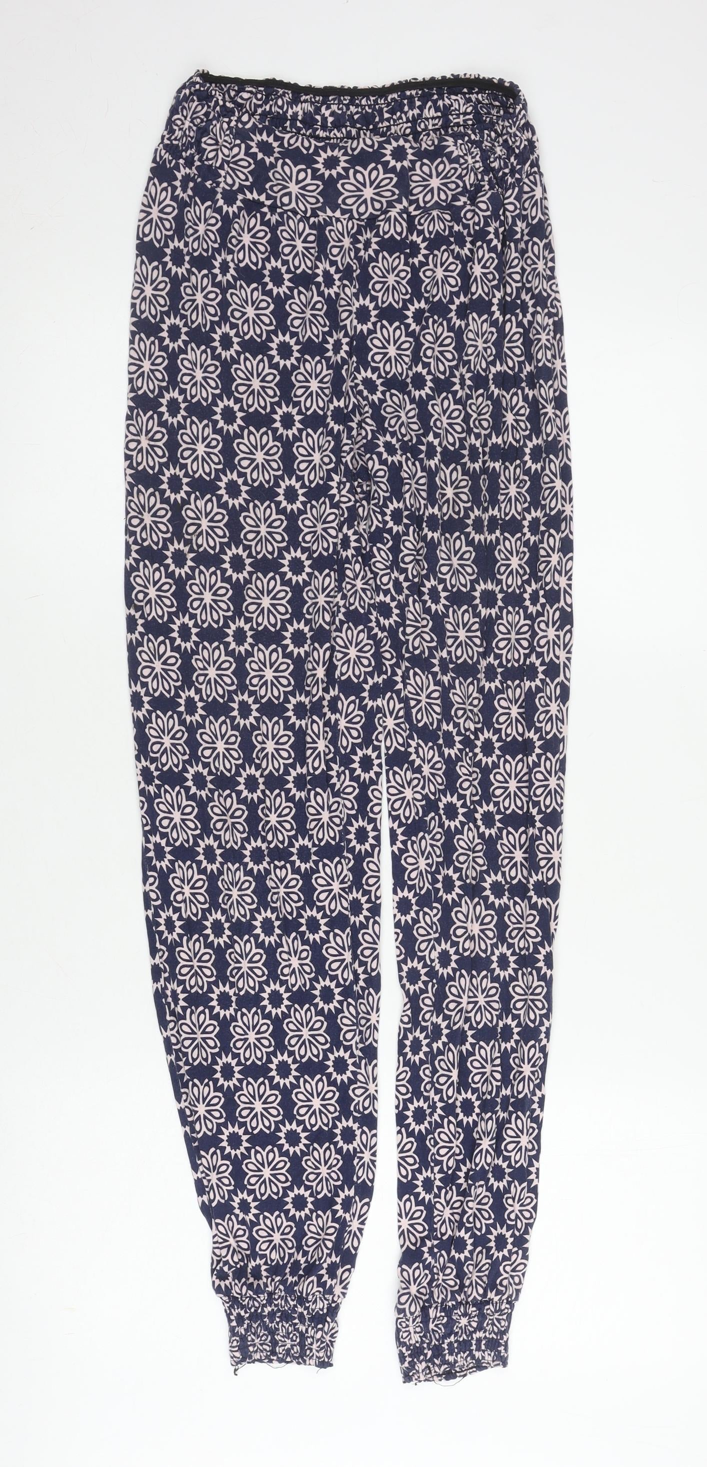s.Oliver Women's Blue Floral Jogger Trousers - Size 8