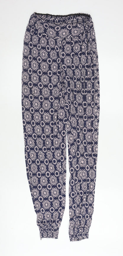 s.Oliver Women's Blue Floral Jogger Trousers - Size 8
