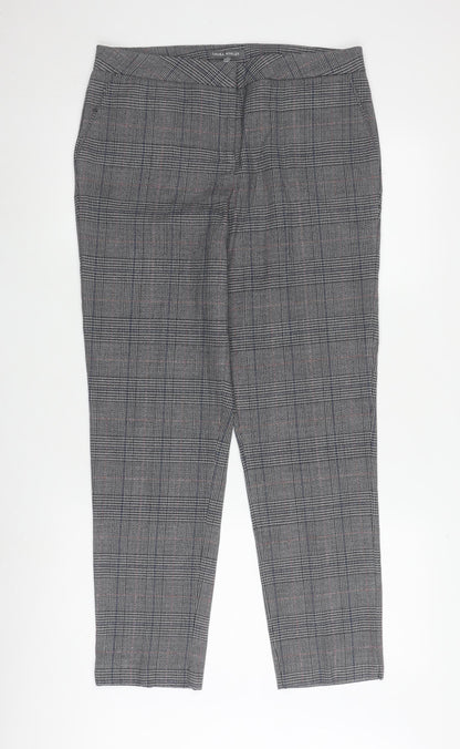 Laura Ashley Women's Grey Check Trousers Size 12