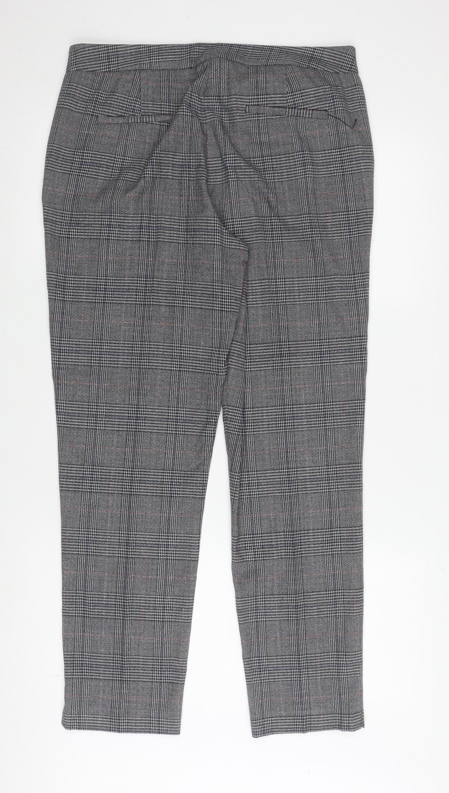 Laura Ashley Women's Grey Check Trousers Size 12