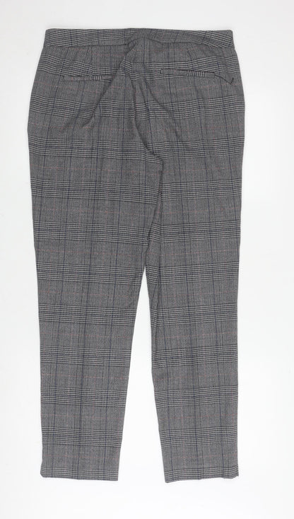 Laura Ashley Women's Grey Check Trousers Size 12