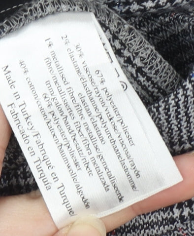 Laura Ashley Women's Grey Check Trousers Size 12