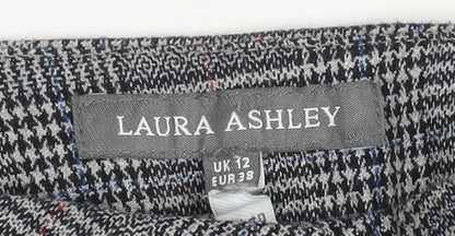 Laura Ashley Women's Grey Check Trousers Size 12