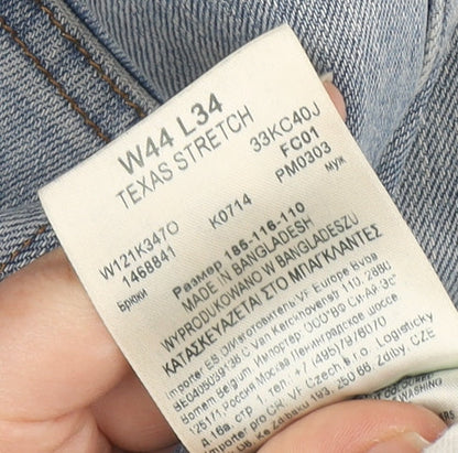 Wrangler Men's Blue Denim Jeans Size 44 Light Wash