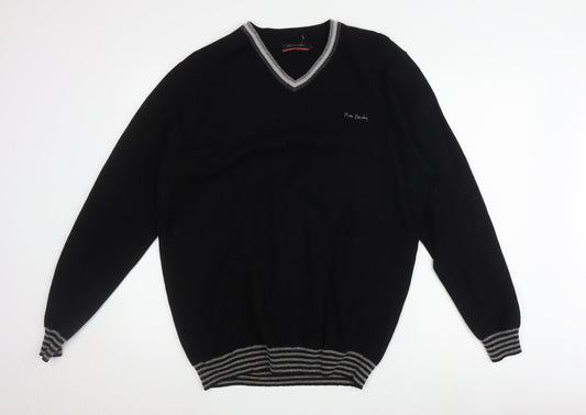 Pierre Cardin Men's Black V-Neck Pullover Jumper L