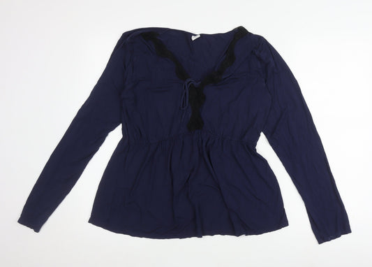 Hush Women's Blue XL Long Sleeve Tunic Blouse