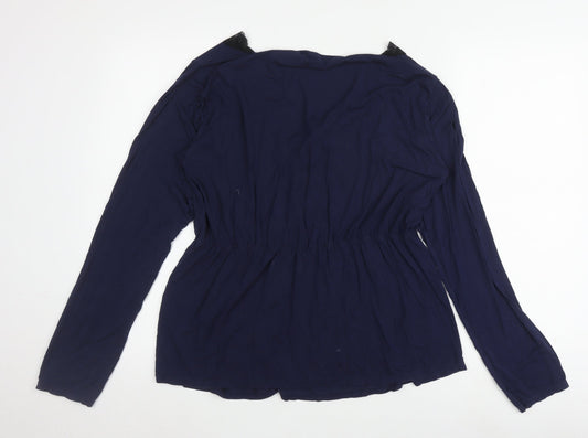 Hush Women's Blue XL Long Sleeve Tunic Blouse