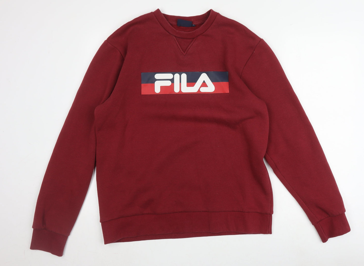Mens UK Size L FILA Red Pullover Sweatshirt