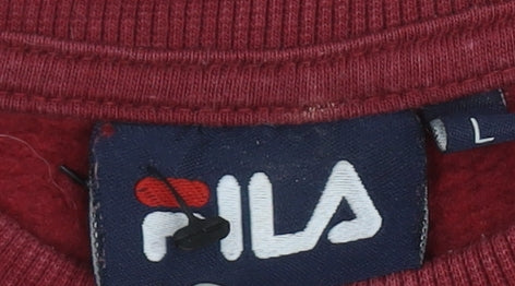 Mens UK Size L FILA Red Pullover Sweatshirt